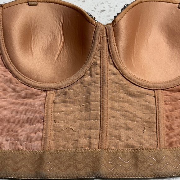 Windsor Sparkle and Shine Rose Gold  rhinestone Bustier Top strapless SZ M bling - Picture 6 of 8